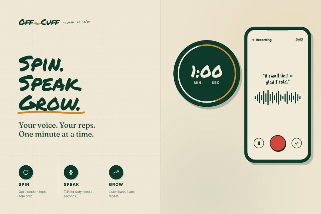 One minute impromptu speech timer for public speaking practice