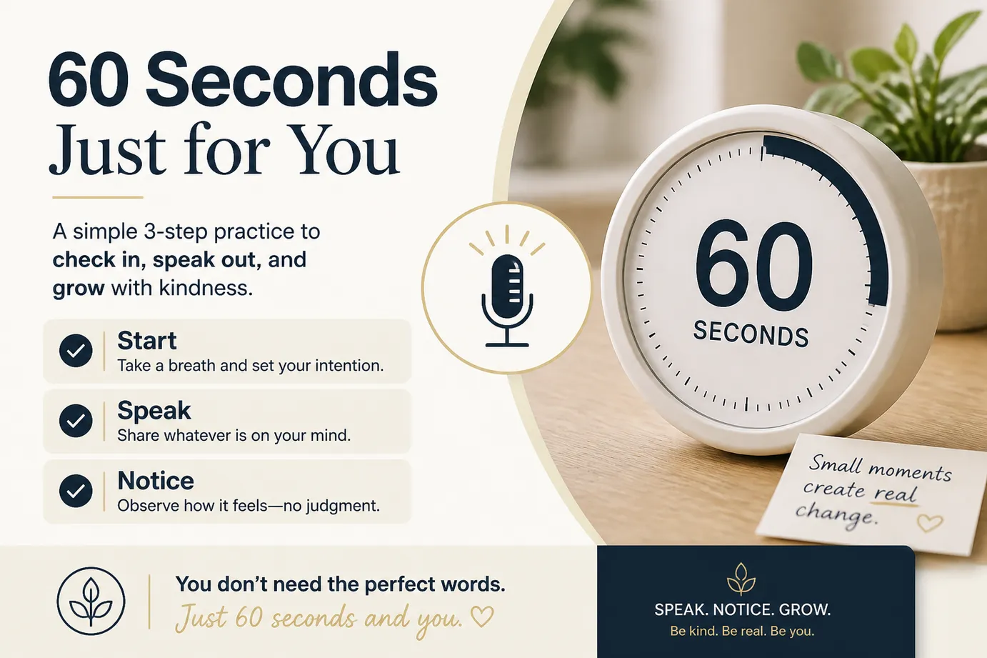 One-minute speaking practice timer for improving clarity
